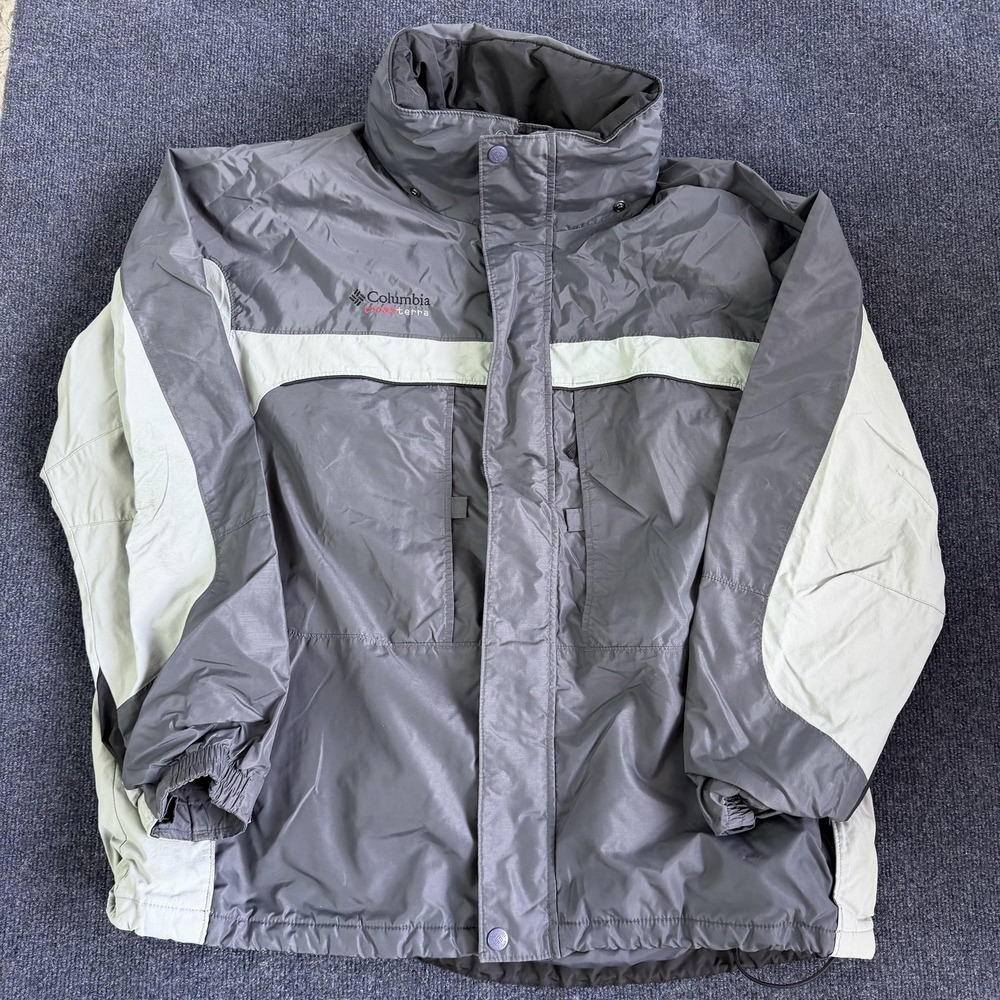 Columbia Jacket Mens XL Gray Crossterra Interchange 3-in-1 Full Zip Winter